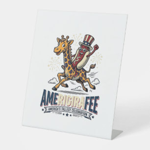 Lustiges Amerigiraffee Patriotisches Giraffe Hot D Sockelschild