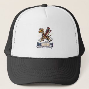 Lustiges Amerigiraffee Patriotisches Giraffe Hot D Truckerkappe