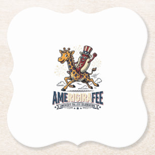 Lustiges Amerigiraffee patriotisches Giraffe Hot D Untersetzer