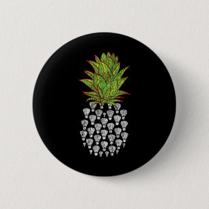 Lustiges Ananas-Distressed-Design Badminton-Sport  Button