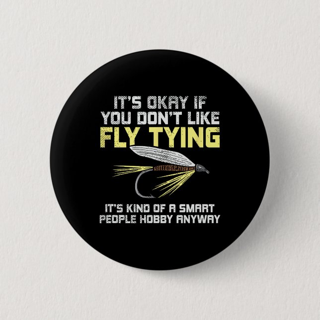 Lustiges Angel-Fliegenfischen-Geschenk Button (Vorderseite)