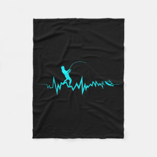 Lustiges Angel-Heartbeat-Design für Angler Fleecedecke