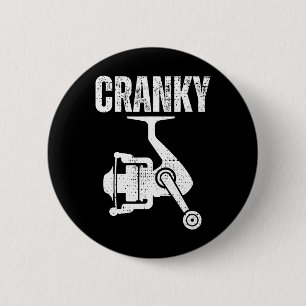Lustiges Angel-T-Shirt für Männer Cranky Fishing T Button