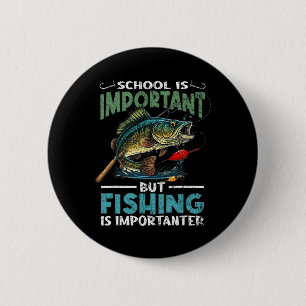 Lustiges Angeln für Jungen Kinder Jugend Fisch Spr Button