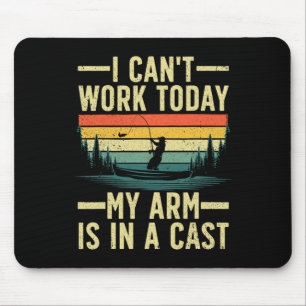 Lustiges Angeln für Männer Frauen Fischer Arm Guss Mousepad