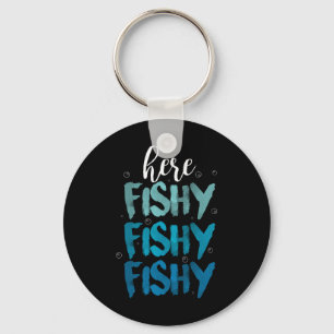 Lustiges Angeln hier Fisch Liebt Sommer See Gesche Schlüsselanhänger