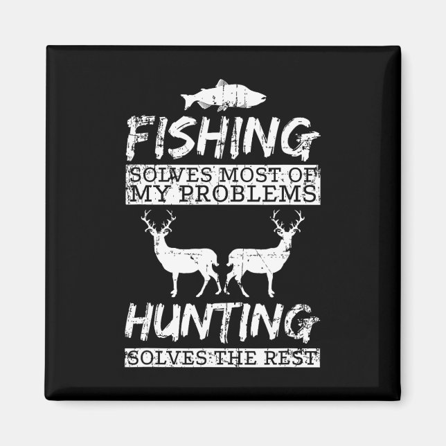 Lustiges Angeln Jagd löst Problem Fisch Hirsch Gro Magnet (Vorne)
