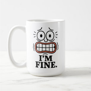 Lustiges ängstliches Gesicht Mir geht's gut Sarkas Kaffeetasse