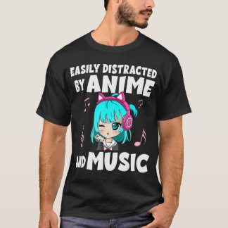 Lustiges Anime- und Musik-Mädchen foreen Chibi Ani T-Shirt