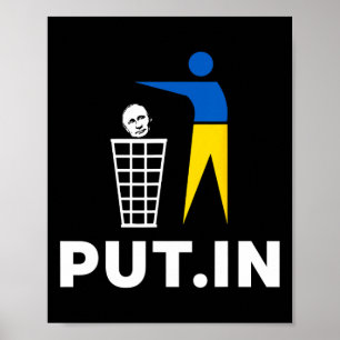 Lustiges Anti-Putin-Meme Put.in Unterstütze Ukrain Poster