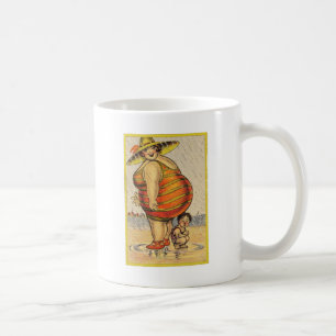 Lustiges Antiquitäten-Paar am Strand Kuriosität Tasse