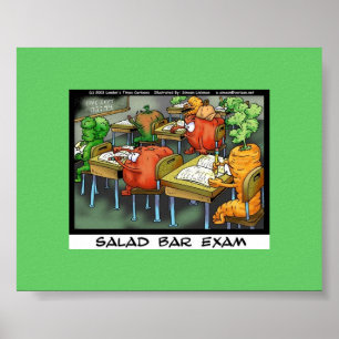 Lustiges Anwalt Cartoon Poster "Salatbar-Prüfung"