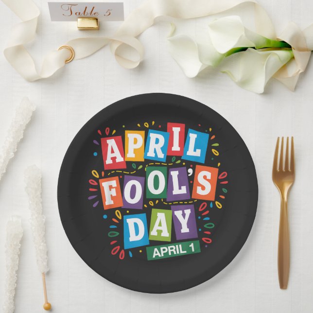 Lustiges Aprilscherz-Kit Pappteller (Hochzeit)