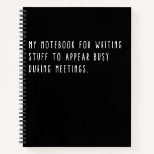 Lustiges Arbeitsmaterial, um bei Meetings beschäft Notizbuch