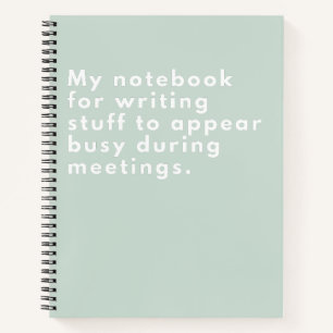 Lustiges Arbeitsmaterial, um bei Meetings beschäft Notizbuch