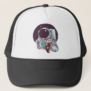 Lustiges Astronauten-Pizza-Galaxie-Geschenk, Pizza Truckerkappe