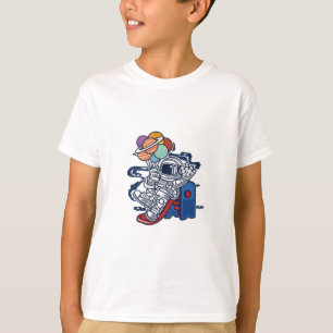 Lustiges Astronauten-T-Shirt mit Planetenballons T-Shirt