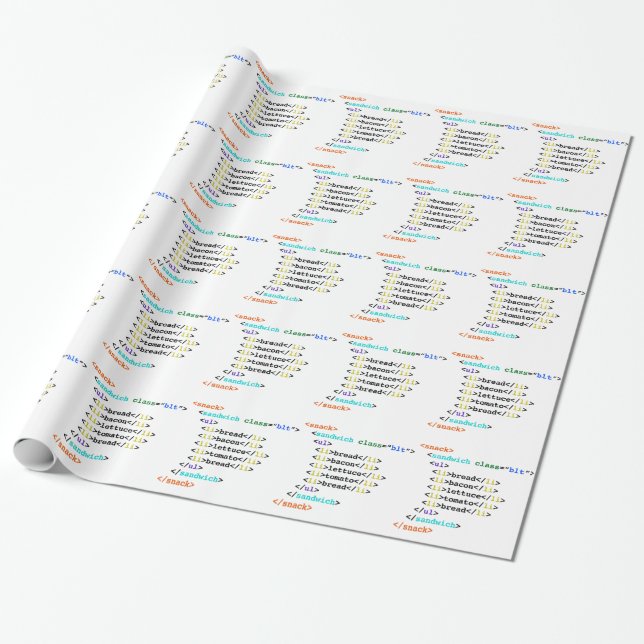 Lustiges Aussenseiter-Sandwich BLT HTML Geschenkpapier (Ungerollt)
