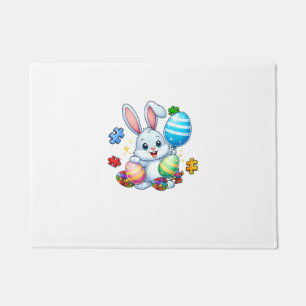 Lustiges Autismus-Bewusstseins-Puzzle-Osterhase-Ei Fußmatte