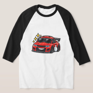 Lustiges Auto-Raglan-T-Shirt | Cooles Rotelauto T-Shirt