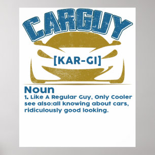 Lustiges Auto-T-Shirt Geschenk Auto-Typ Definition Poster