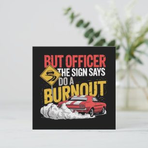 Lustiges Autorennen Burnout Drag Racing Muscle Car Einladung