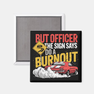 Lustiges Autorennen Burnout Drag Racing Muscle Car Magnet