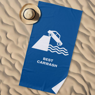 Lustiges Autowaschanlagenschild Strandtuch