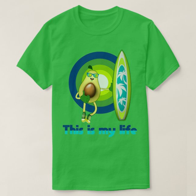 lustiges Avocado Surfen lustig an I Liebe diese Fr T-Shirt (Design vorne)