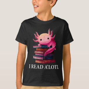 Lustiges Axolotl-Buchliebhaber-Bibliothekar-Lesebi T-Shirt