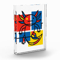 Lustiges Axolotl Piet Mondrian Abstract Art Muster