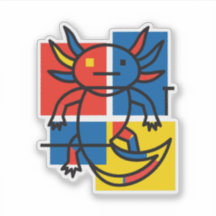 Lustiges Axolotl Piet Mondrian abstraktes Kunstmus