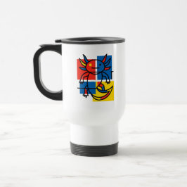 Lustiges Axolotl Piet Mondrian abstraktes Kunstmus Reisebecher