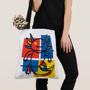 Lustiges Axolotl-Piet-Mondrian-Abstraktkunst-Muste