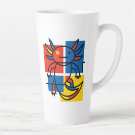 Lustiges Axolotl-Piet-Mondrian-Abstraktkunst-Muste Milchtasse