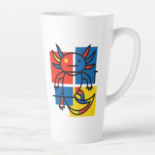 Lustiges Axolotl-Piet-Mondrian-Abstraktkunst-Muste Milchtasse