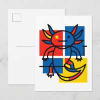 Lustiges Axolotl-Piet-Mondrian-Abstraktkunst-Muste