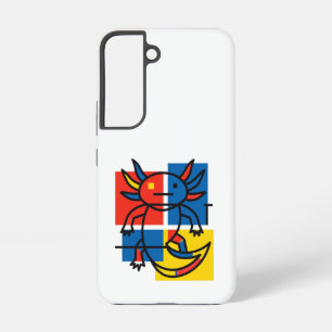 Lustiges Axolotl-Piet-Mondrian-Abstraktkunst-Muste Samsung Galaxy Hülle