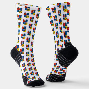 Lustiges Axolotl-Piet-Mondrian-Abstraktkunst-Muste Socken