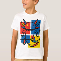 Lustiges Axolotl-Piet-Mondrian-Abstraktkunst-Muste