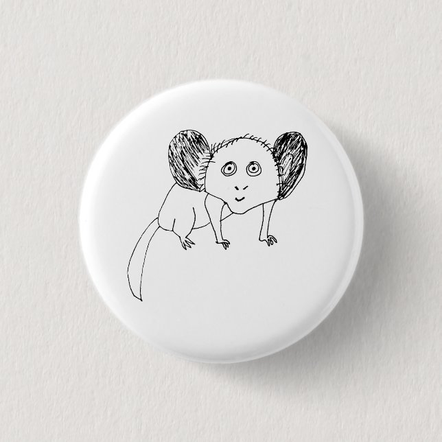Lustiges Aye-Aye-Abzeichen - Seltsames schlecht ge Button (Vorderseite)