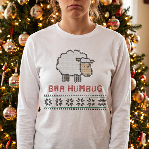 Lustiges Baa Humbug Schaf - Hässliche Weihnachtsfe T-Shirt