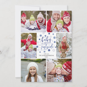 Lustiges BABY, COVID IST DRAUSSEN 6 Fotos Blau Feiertagskarte