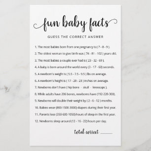 Lustiges Baby-Fakten-Spiel mit Antworten Baby Show