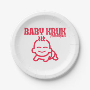 Lustiges Baby Kruk Philadelphia Premium Pappteller