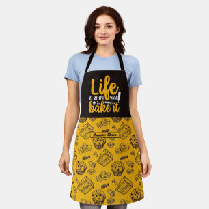 Lustiges Bäcker-Leben-Zitat Vintage-Torte-Muffin-M Schürze