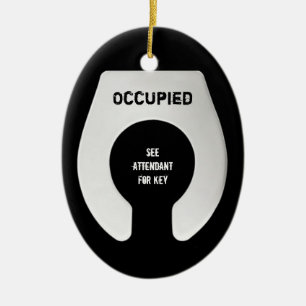 Lustiges Badezimmer-Tür-Aufhänger-Rohprodukt 2 mit Keramik Ornament