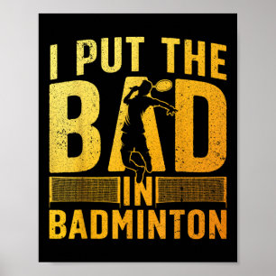 Lustiges Badminton-Design für Männer Frauen Kinder Poster