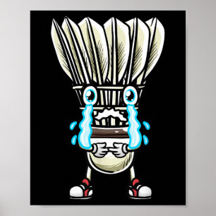 Lustiges Badminton-Shuttle-Spieler-Design Männer F Poster