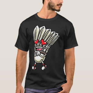 Lustiges Badminton-Shuttlecock-Spieler-Design Männ T-Shirt